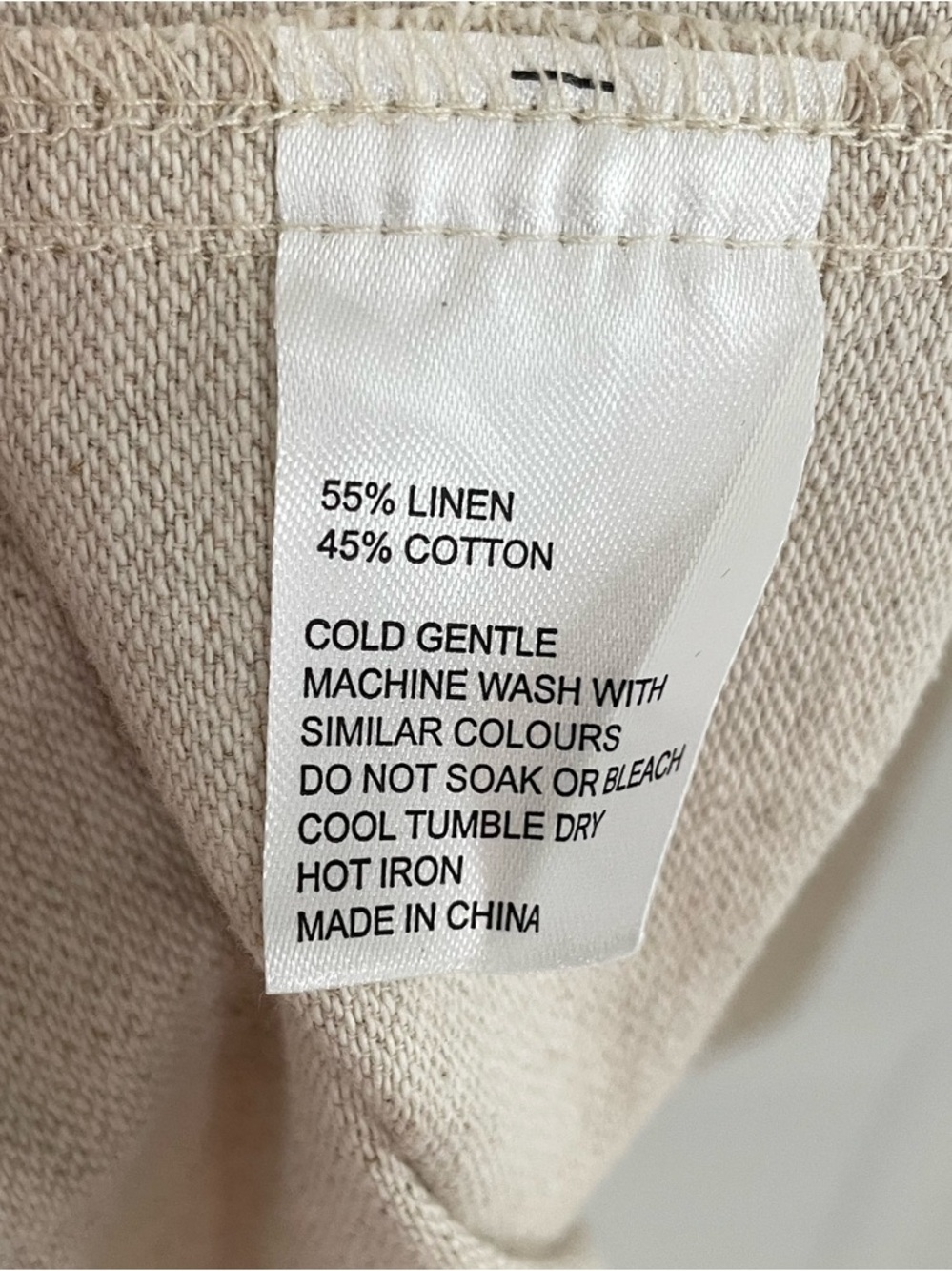 Anthropologie Self Contrast Linen Cotton Mini Dress in Natural Flax Size M. 3 - Picture 7 of 7